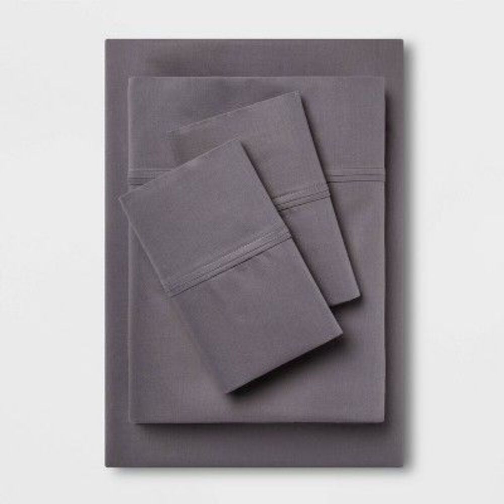 Threshold -  400 Thread Count Cotton Sateen 4-Piece S Dark Gray